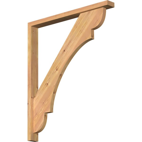 Ekena Millwork Olympic Block Smooth Bracket w/ Offset Brace, Western Red Cedar, 3 1/2"W x 34"D x 40"H BKT0402X34X40OLY05SWR - main